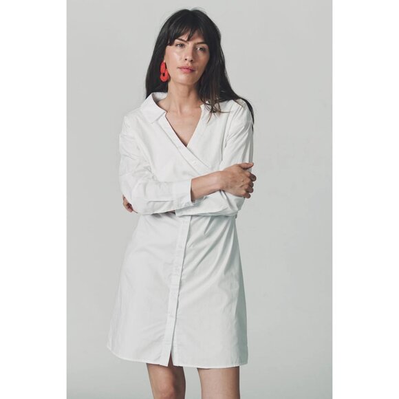 Anthropologie Hackney Shirt Dress Mini Midi Coastal Beach Quiet Luxury Old Money - Picture 4 of 11